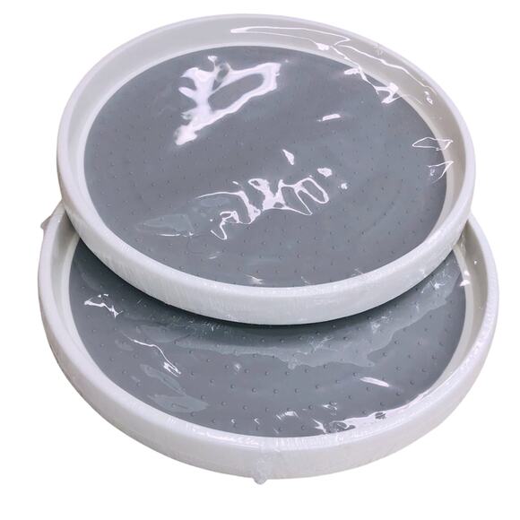 NWT Ram Pro Lazy Susans Non Skid set of 2 Organize Closet or Cabinet White Gray - Picture 1 of 16